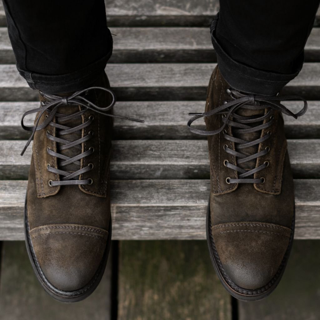 captain | dark olive suede