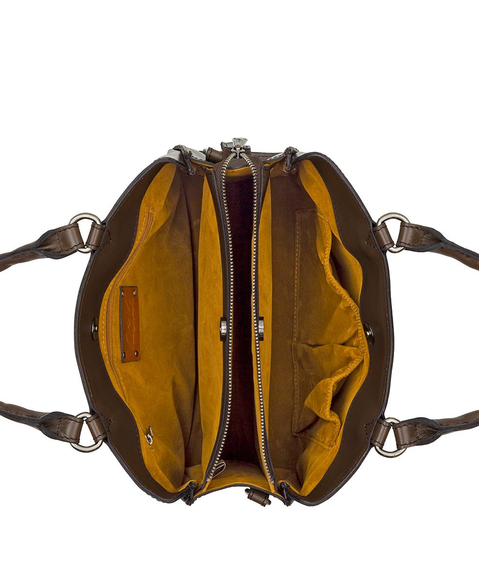 genovese satchel cavo border tooled